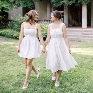 Longer white midi dress